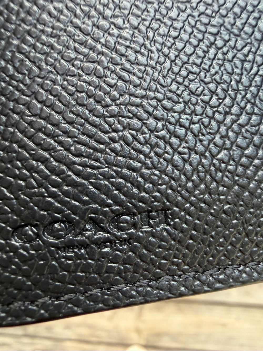 Coach Black Pebbled Leather Wallet with Silver Logo - Picture 8 of 15